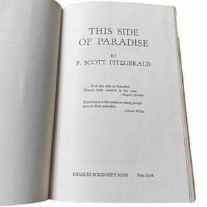 Vintage Classic Novel This Side Of Paradise 1st Edition F. Scott Fitzgerald